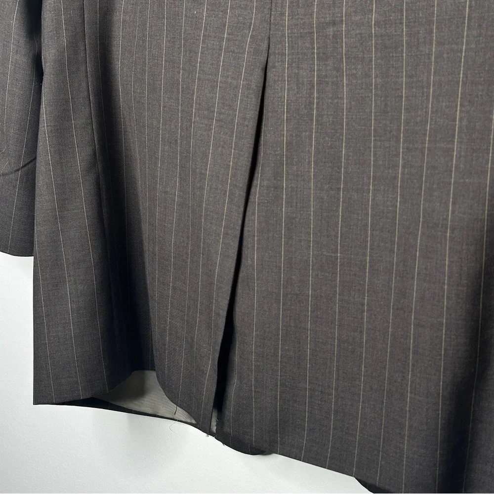 Vintage Paul Stuart Suit Set Blazer and Pants Brown Pin Striped Rolled‎ Pants